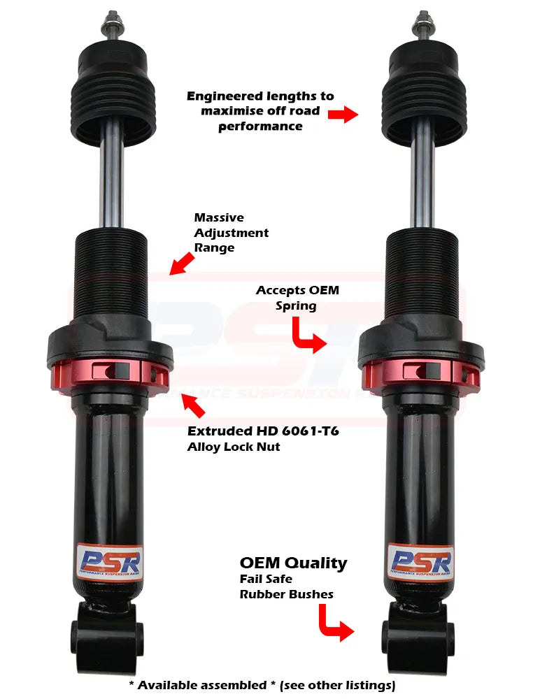 Performance Suspension Racing TTG Front 2-3" Adjustable Shock Absorber - PAIR (Triton ML - MR) — fits Toyota Hilux...