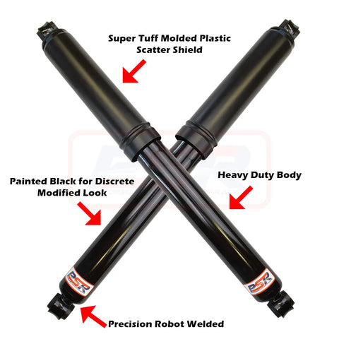 Performance Suspension Racing TTG Rear Shock Absorber 570mm Open Small Eye 16mm Bush Ends - PAIR