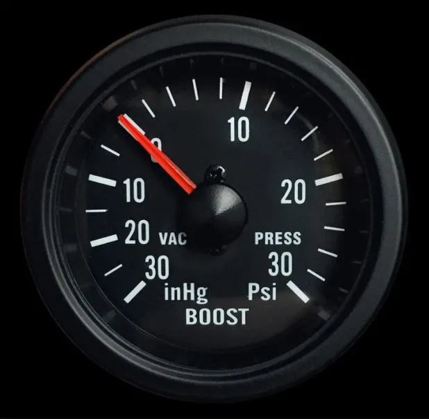 ProSport 2-1/16in Mechanical Boost Gauge Clear Lens White LED