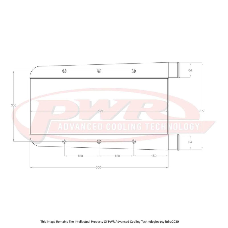 PWR 68mm Intercooler (Skyline R32/R33 GTST 89-98) — fits Nissan Skyline R32 Gts