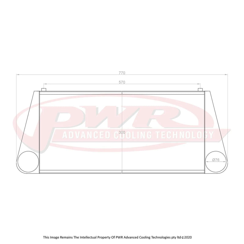 PWR 3" Outlets Intercooler — fits Mazda RX-7 Fd Series 6