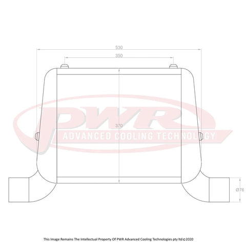 PWR 3" Outlets 55mm Intercooler (R100 67-71) — fits Mazda R100