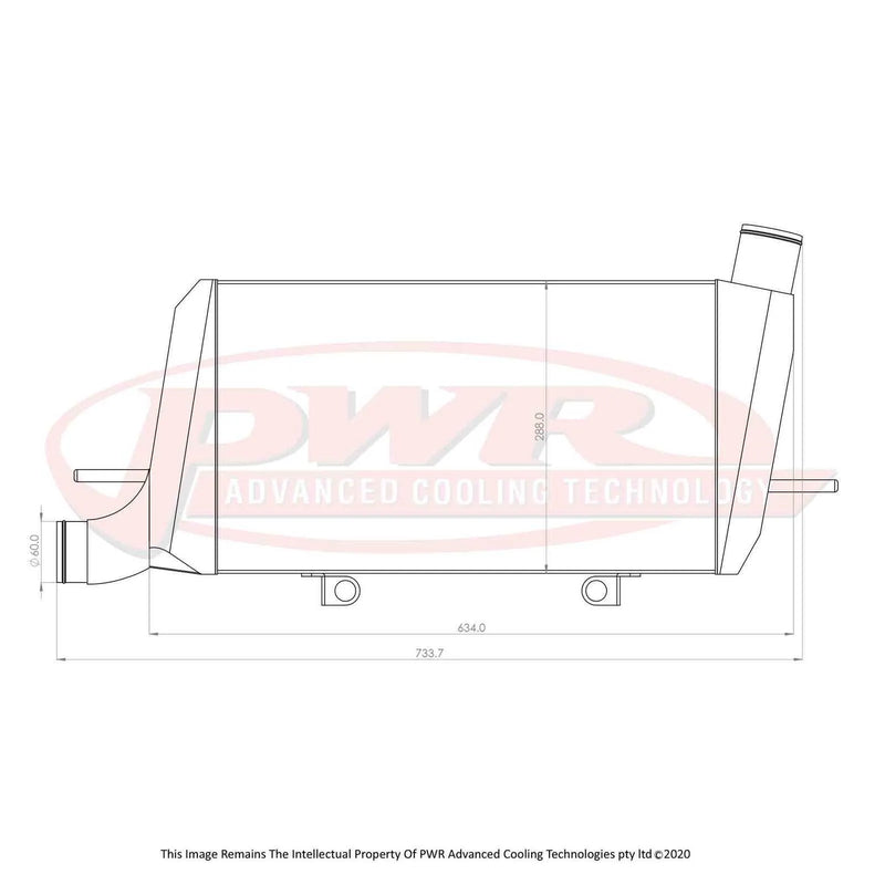 PWR 68mm Light Weight Intercooler (Evo X 07-16) — fits Mitsubishi Evo