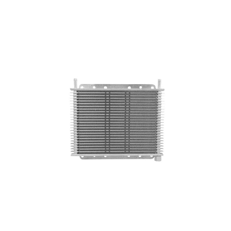 PWR Trans Oil Cooler - 280 x 200 x 19mm 3/8" Hose Barb suits 9" SPAL Fan, Temp Switch Boss