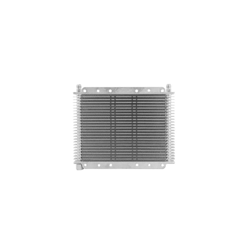 PWR Trans Oil Cooler - 280 x 200 x 19mm -6 AN fittings suits 9" SPAL Fan, Temp Switch Boss