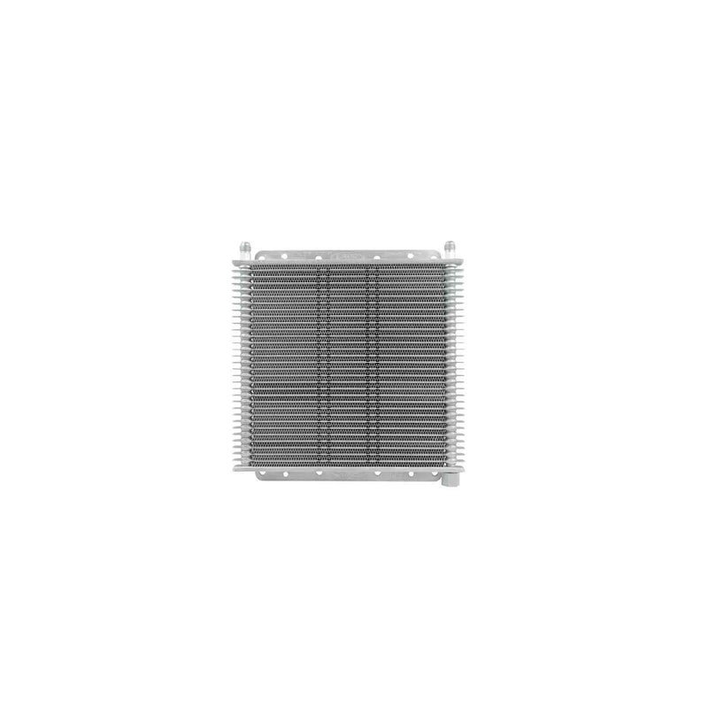 PWR Trans Oil Cooler - 280 x 255 x 19mm -6 AN fittings suits 11" SPAL Fan, Temp Switch Boss - Raw