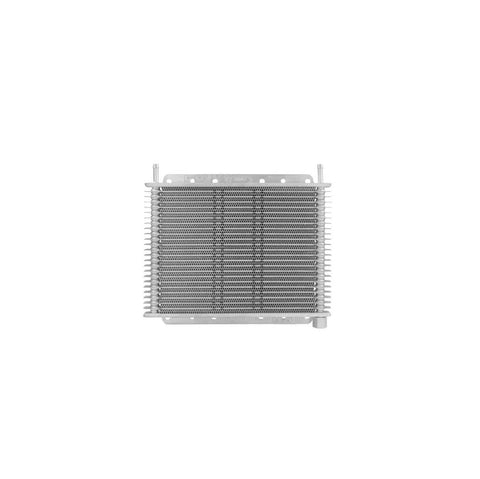 PWR Trans Oil Cooler - 280 x 200 x 19mm 5/16" Hose Barb suits 9" SPAL Fan, Temp Switch Boss - Black Powder Coat