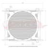 PWR Engine Oil Cooler - Plate & Fin 280 X 256 X 37mm (28