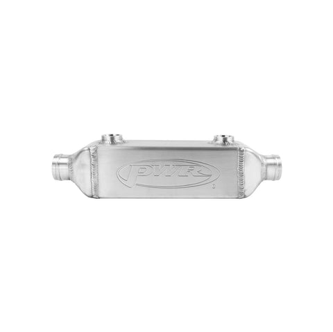PWR Universal Water to Oil Cooler - In-line 3" x 3" x 8" with 38mm Outlets
