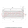 PWR Trans Oil Cooler - 280 X 110 X 19mm (1/2in Hose Barb)