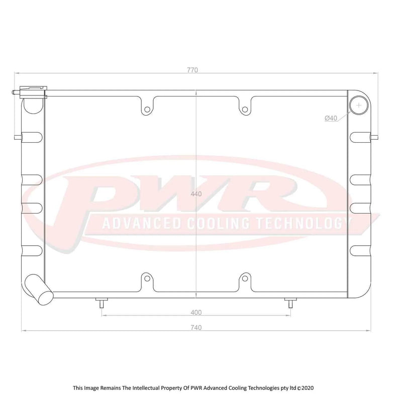 PWR 55mm Crossflow Radiator w/ 16" SPAL Fan Mounts (WB 80-84)