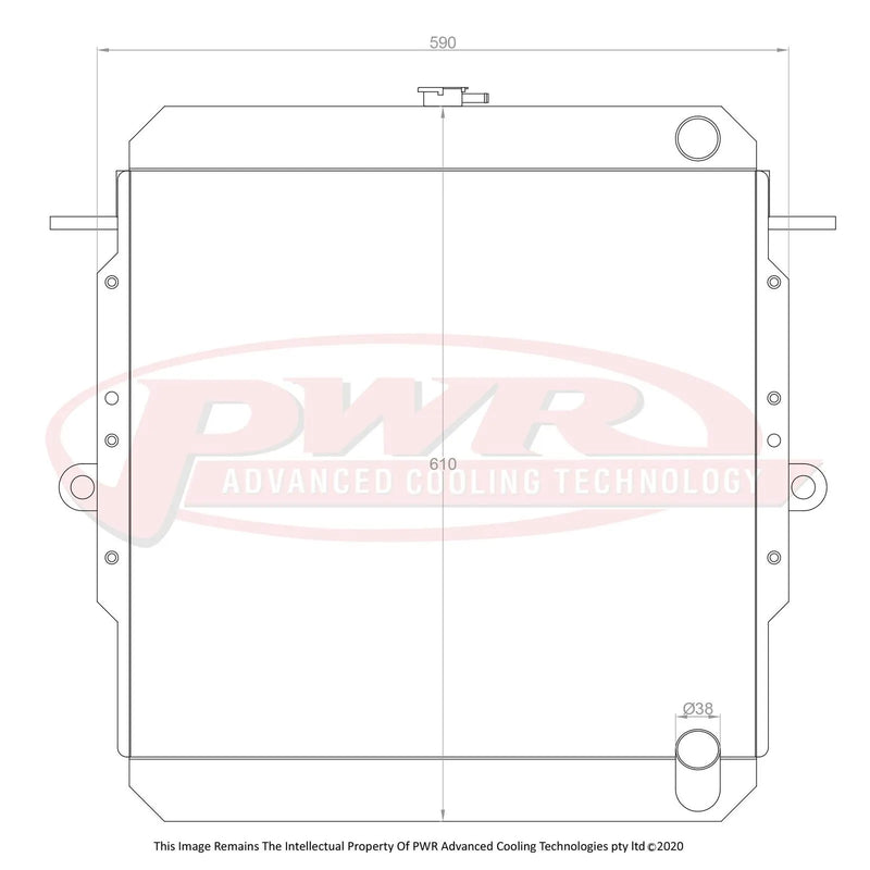 PWR 55mm Radiator (LC 75 Series 85-90) — fits Toyota Landcruiser 75 Series