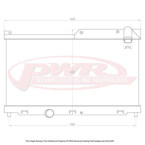 PWR 55mm Radiator (RX7 FD Series 6-8 92-02) — fits Mazda RX-7 Fd Series 6