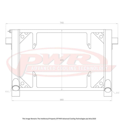 PWR 55mm Radiator w/ 16" SPAL Fan Mounts (GT40)