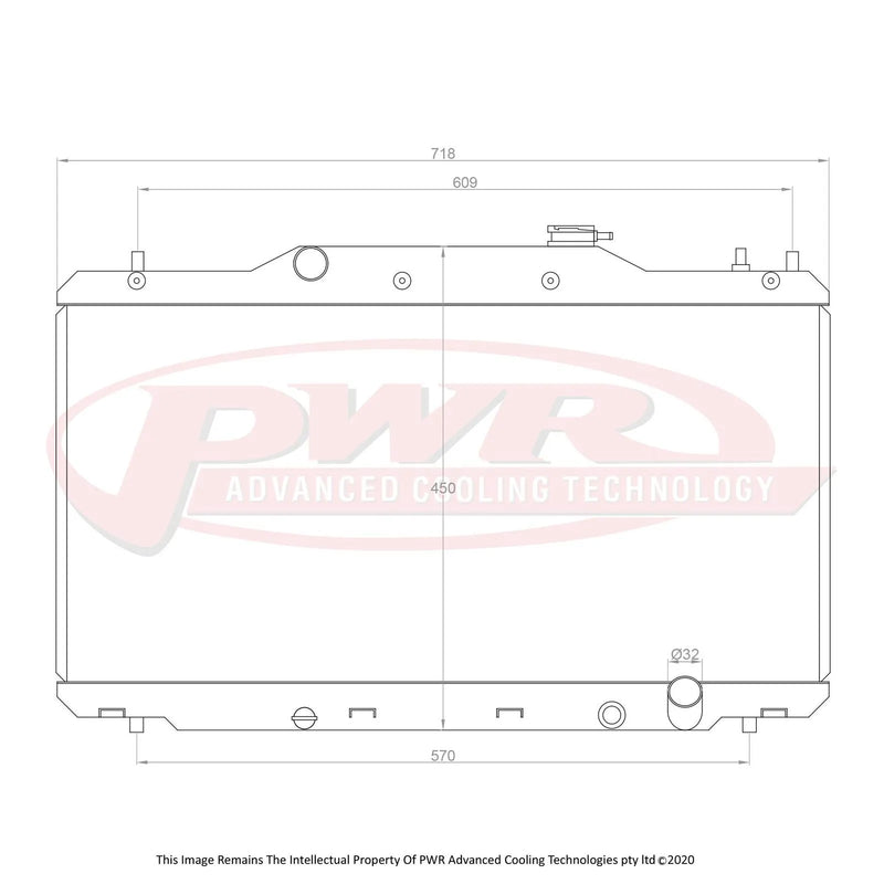 PWR 42mm Radiator (Integra DC5 01-06) — fits Honda Integra Dc5