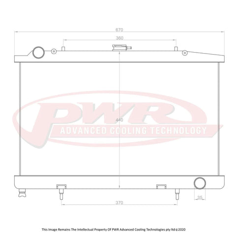 PWR 42mm Radiator (Silvia 180SX 90-94) — fits Nissan Silvia