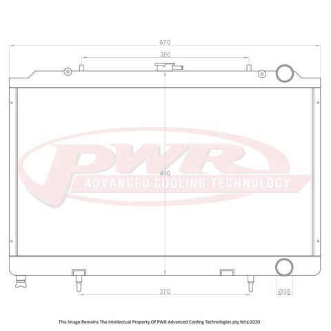 PWR 42mm Radiator (Silvia 180SX 88-90) — fits Nissan Silvia