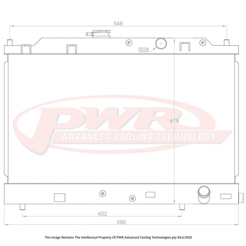 PWR 42mm Radiator (CR-X Series 2 4cyl 88-91) — fits Honda Crx