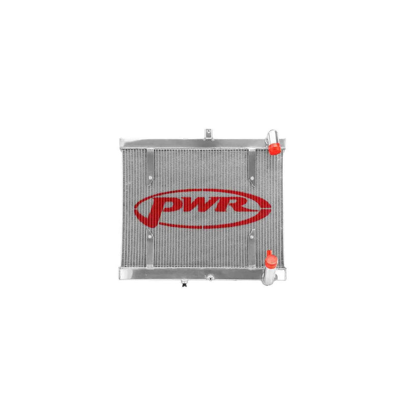 PWR 42mm Radiator w/ 16" SPAL Fan Mounts (RX7 85-89) — fits Mazda RX-7