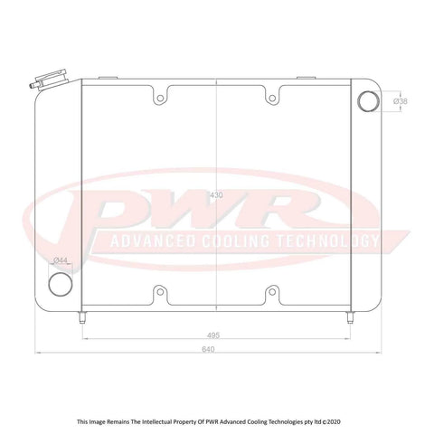 PWR 55mm Radiator w/ 16" SPAL Fan Mounts (Cortina 76-82) — fits Ford Cortina (image 2)