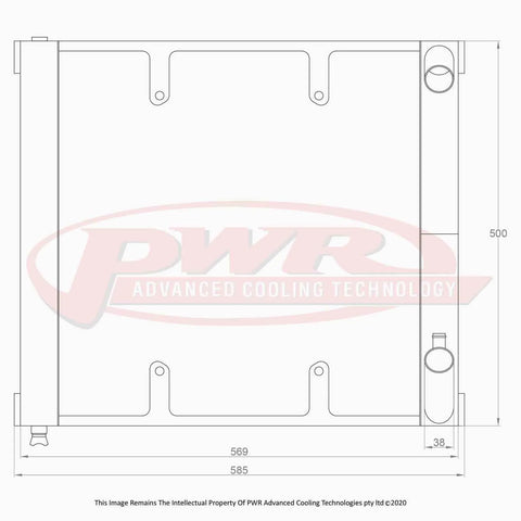 PWR 55mm 2-Pass Radiator w/ 16" SPAL Fan Mounts (RX7 85-89) — fits Mazda RX-7