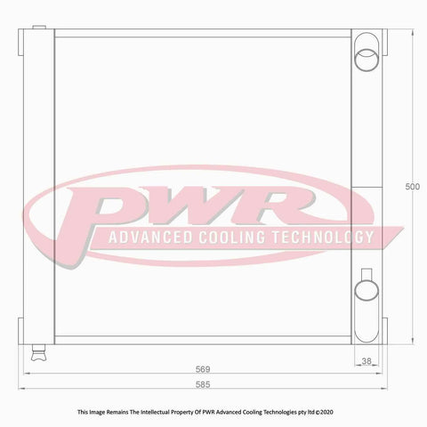 PWR 55mm 2-Pass Radiator (RX7 85-89) — fits Mazda RX-7