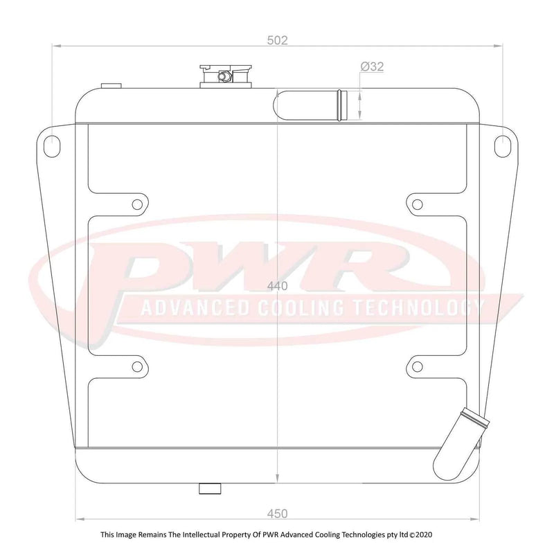 PWR PWR2159SP 55mm Radiator w/ 13" SPAL Fan Mounts | Kren Offroad NZ
