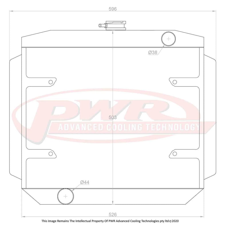 PWR 55mm Radiator w/ 16" SPAL Fan Mounts (Mustang 67) — fits Ford Mustang