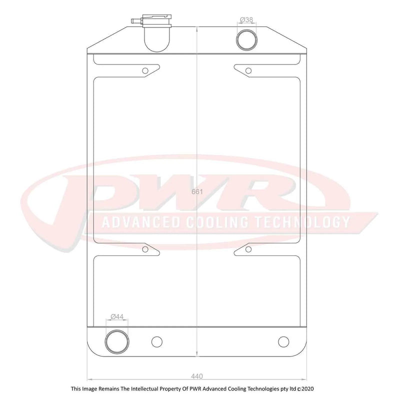 PWR 55mm Radiator w/ 16" SPAL Fan Mounts (40B 34)