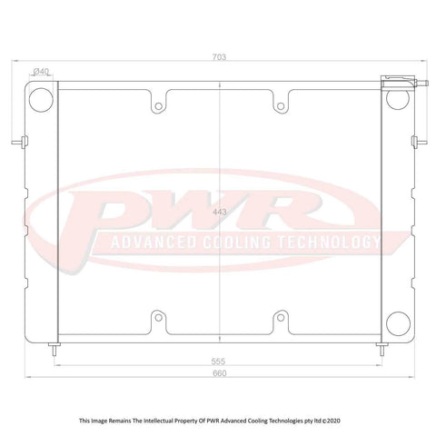 PWR 55mm Radiator w/ 16" SPAL Fan Mounts (Commodore 88-91) — fits Holden Commodore