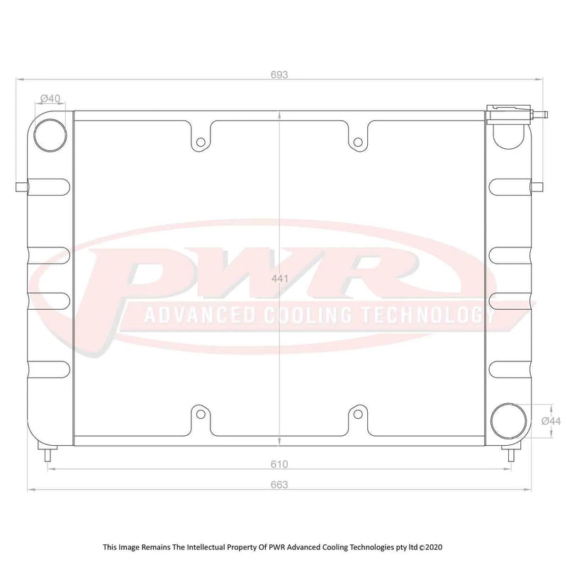 PWR 55mm Radiator w/ 16" SPAL Fan Mounts (Commodore 91-00)