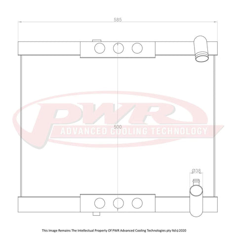 PWR 42mm Radiator - 475mm Mount Centres (RX7 85-89)