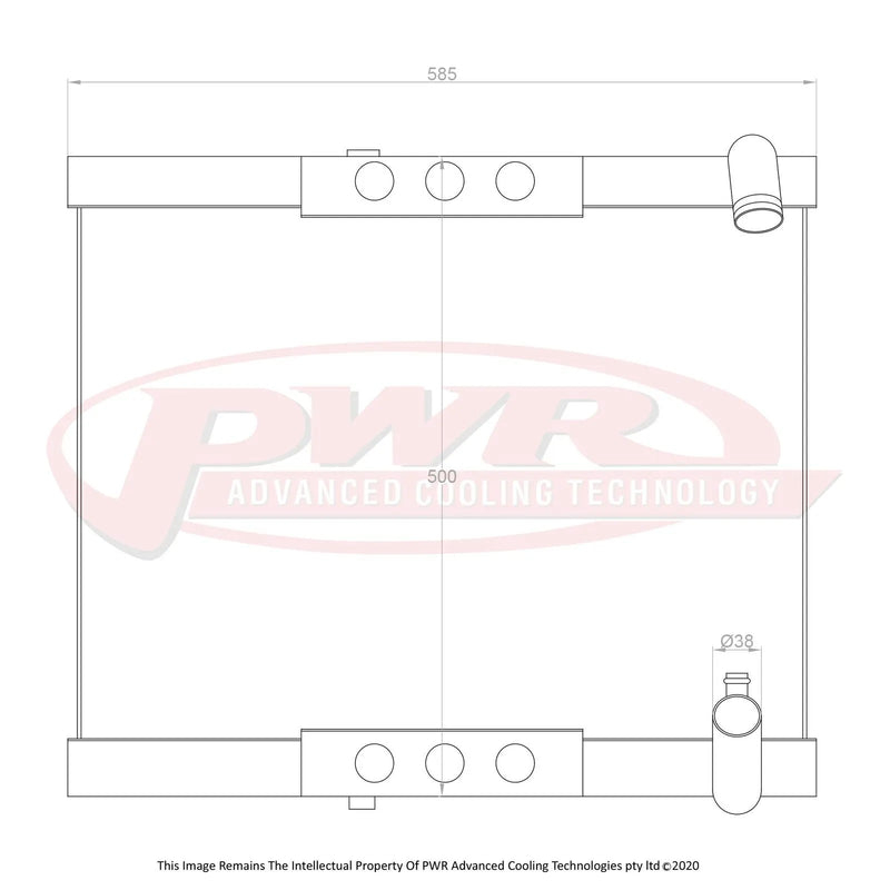 PWR 42mm Radiator - 475mm Mount Centres (RX7 85-89)