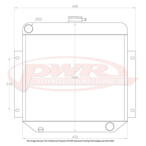 PWR 55mm Radiator (Cortina 62-66) — fits Ford Cortina