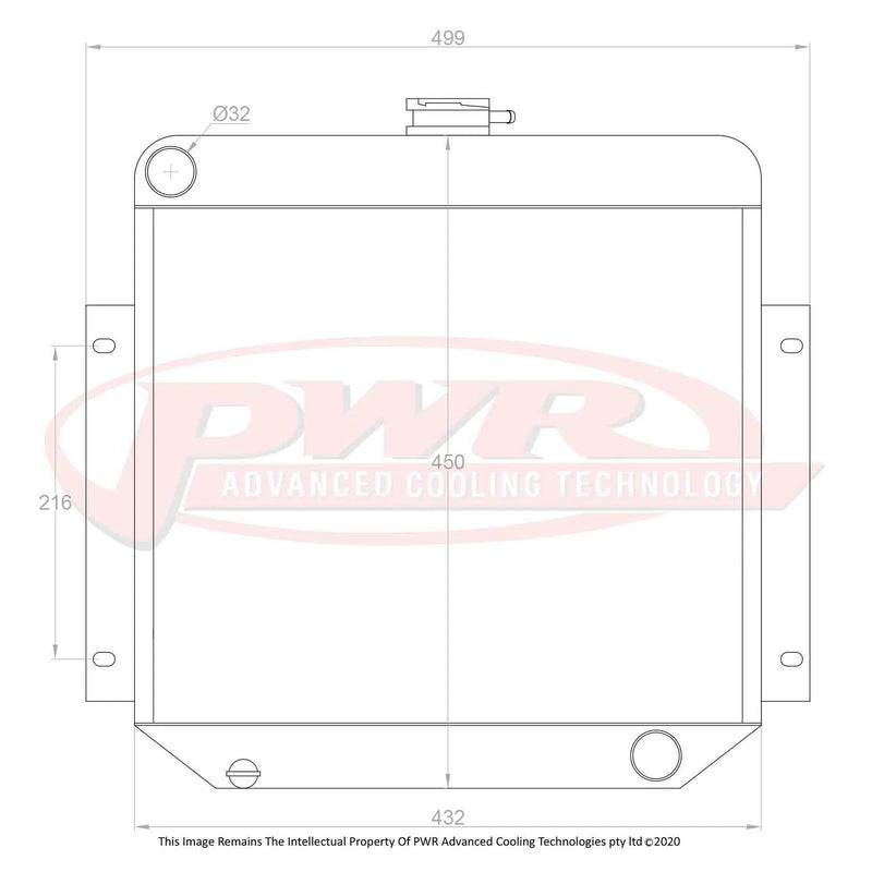 PWR 55mm Radiator (Cortina 62-66) — fits Ford Cortina