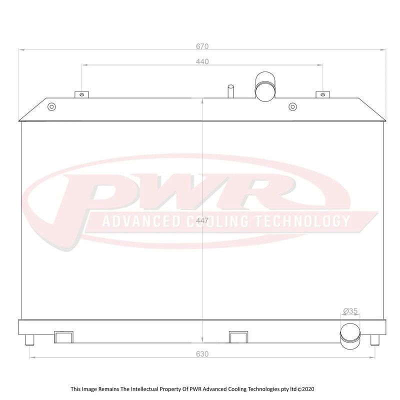 PWR 42mm Radiator (RX8 Series 1 02-08) — fits Mazda RX-8
