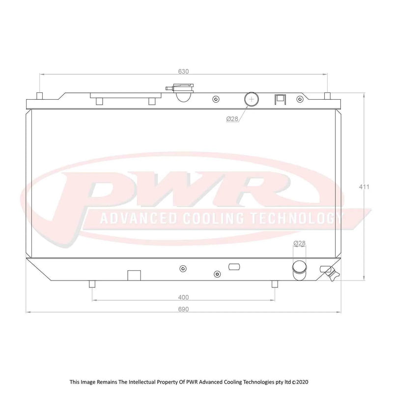 PWR 42mm Radiator (Civic EC-EE D15B4 88-91) — fits Honda Civic