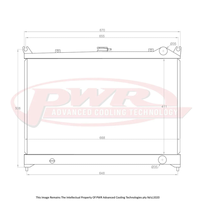 PWR 42mm Radiator (Skyline R31 RB30 85-90) — fits Nissan Skyline