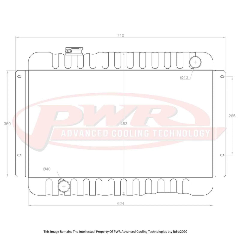 PWR 55mm Radiator (Torana 74-78) — fits Holden Torana