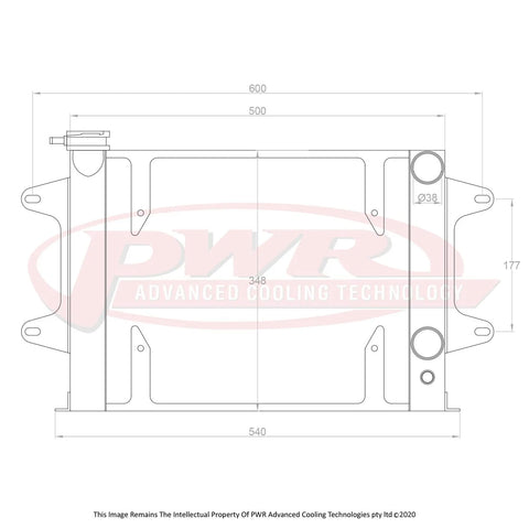 PWR PWR5357SP 55mm Radiator w/ 13" SPAL Fan Mounts (R100 67-71)