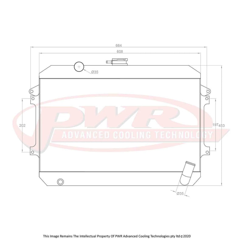PWR 55mm Radiator (240Z 69-73) — fits Nissan 240z