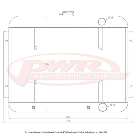 PWR 55mm Radiator w/ 16" SPAL Fan Mounts (Belair 55-57)
