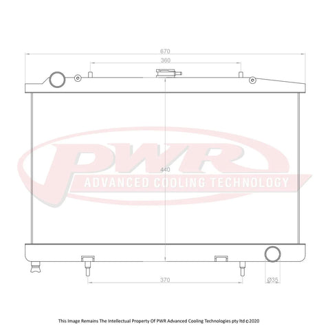 PWR 55mm Radiator (180SX S13 SR20/DET 90-94)