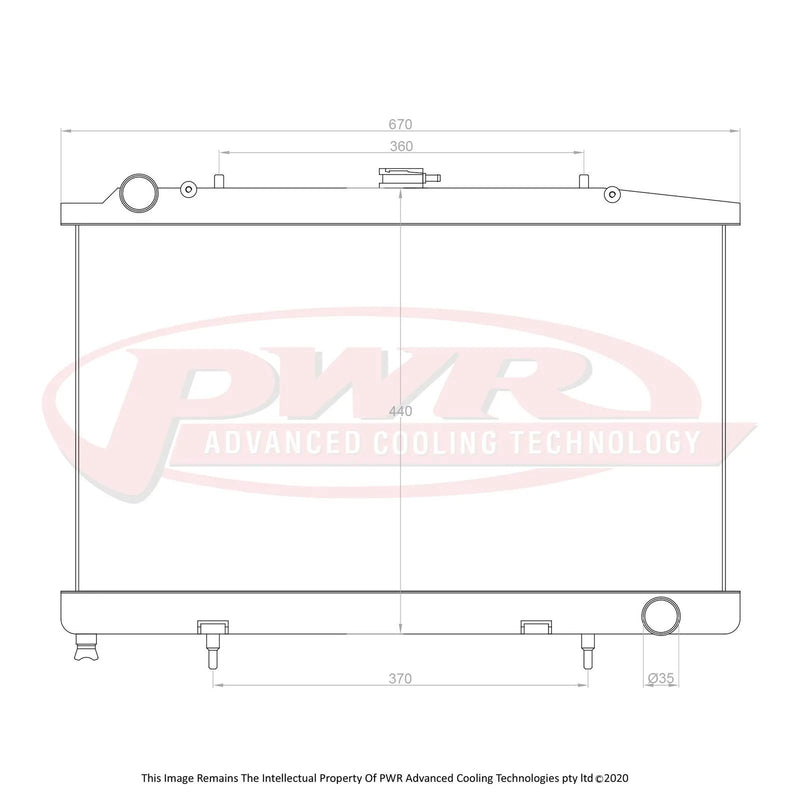 PWR 55mm Radiator (180SX S13 SR20/DET 90-94) — fits Nissan Silvia