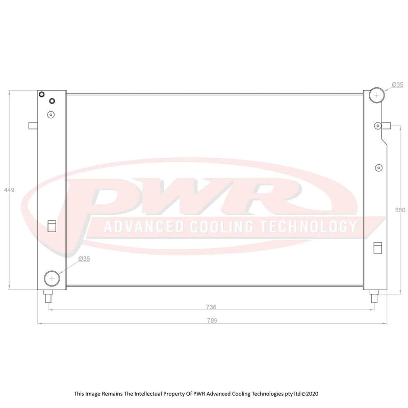 PWR 55mm Radiator (Monaro V2 CV8 LS2 V8 01-02) — fits Holden Monaro