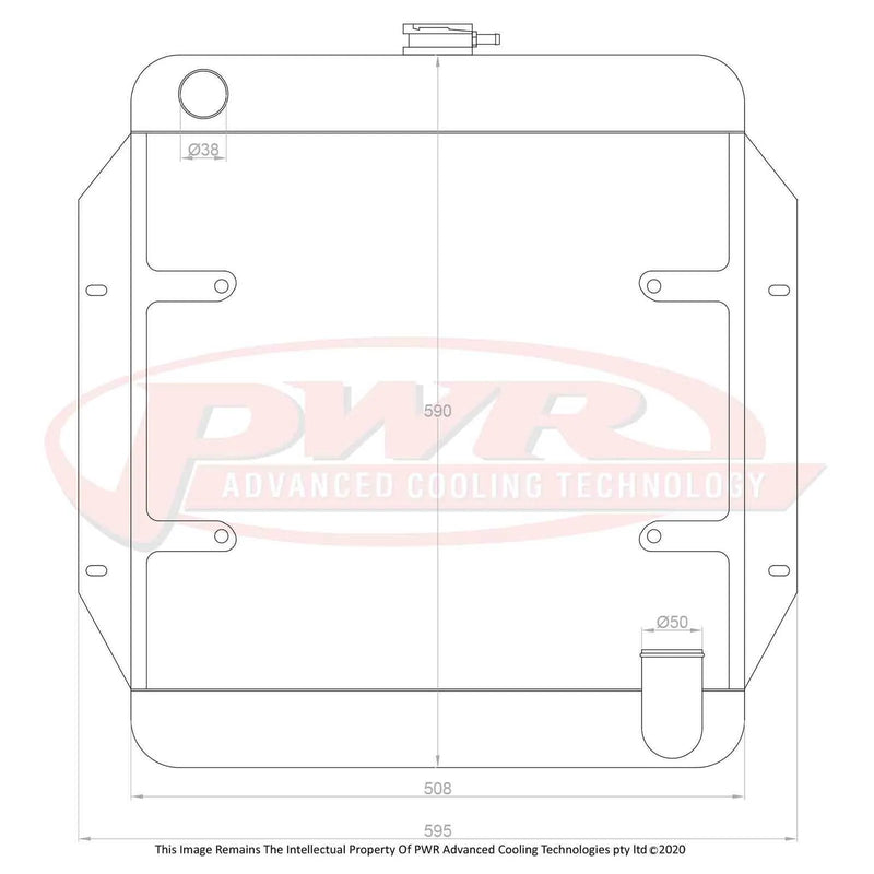 PWR 55mm Radiator w/ 16" SPAL Fan Mounts (Thunderbird 91)