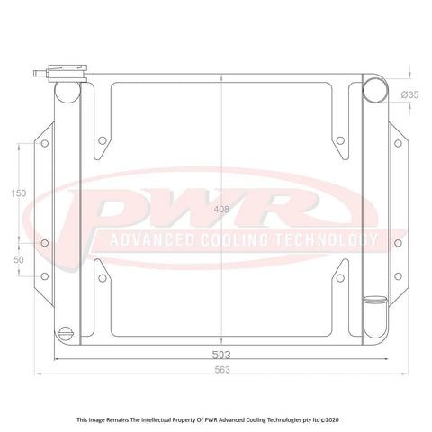 PWR 2-Pass 42mm Radiator w/ 16" SPAL Fan Mounts (1600 68-73) — fits Nissan 1600