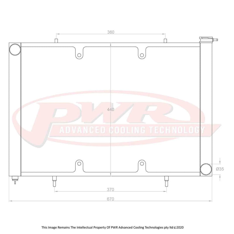 PWR 55mm Crossflow Radiator w/ 16" SPAL Fan Mounts (Silvia 180SX S13 SR20/DET 90-94) — fits Nissan Silvia