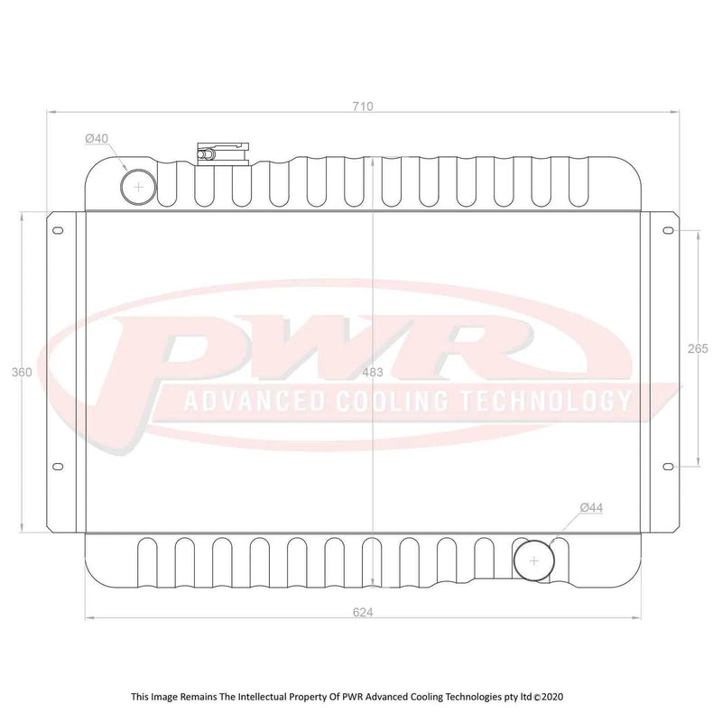 PWR 55mm Radiator (Torana 74-78) — fits Holden Torana