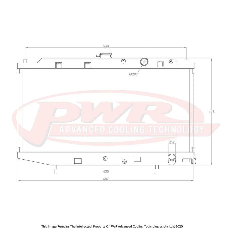 PWR 42mm Radiator (CR-X EF B16A 88-91) — fits Honda Crx